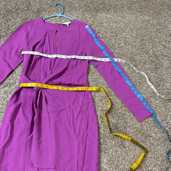 Reiss Valentina Bodycon Midi Purple Dress Size 6 - Picture 10 of 15